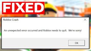 Fix an unexpected error occurred and Roblox needs to quit. We're sorry" Roblox Crash 2024 | How To