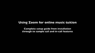 Using Zoom for online music lessons