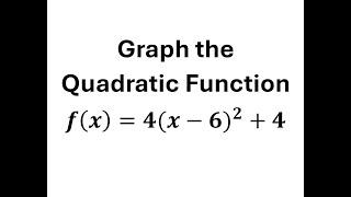 Sketch the Quadratic Function