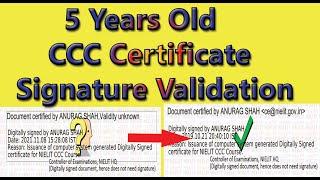 old ccc certificate signature validation | nielit triple c old certificate digital verification |