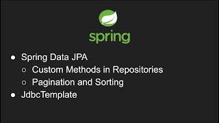 Spring Data Access  | Spring Data JPA, JdbcTemplate