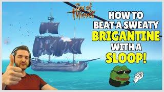 How to beat a sweaty BRIGANTINE with a SLOOP! - Sea of Thieves PvP!