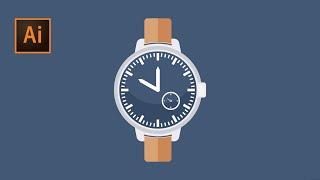 How to make flat watch design in Adobe illustrator