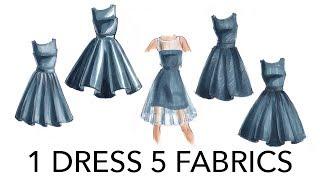 Fashion Illustration Tutorial: 1 Dress, 5 Fabrications (+2 Bonus Renderings!)