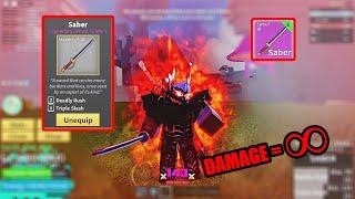 Saber (600 Mastery) + Human V3 & V4 + Valk Accessory = Damage ∞