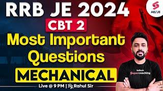 RRB JE | RRB JE 2024 Mechanical Classes | RRB JE 2024 Mechanical Engineering Classes by Rahul Sir