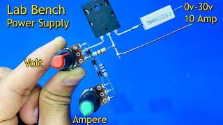 Adjustable power supply 0-60v 30A | Voltage & Ampere Controller Using 2SC5200 Transistor