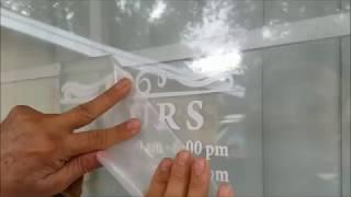 DIY. How to Install  "Store Hours" vinyl lettering decal.