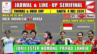 LINE UP Uber Cup INDONESIA vs KOREA ~ Jadwal Semifinal Thomas Uber Cup 2024 Hari Ini