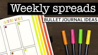 BULLET JOURNAL WEEKLY SPREADS  Easy weekly spread ideas for your bullet journal | Bujo weekly setup