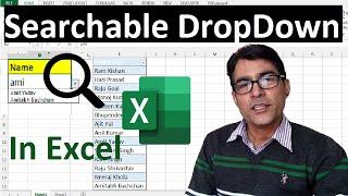 How To Create Searchable Drop Down List In Excel | Searchable data validation in excel