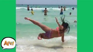 Surf's DOWN For This GIRL!  | Funny Fails | AFV 2019