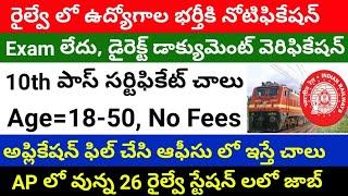 Railway Recruitment 2024 || 10th pass railway jobs 2024 || Railway Jobs in Telugu 2024
