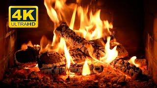  Crackling Fireplace 4K (12 HOURS). Burning Fireplace & Crackling Fire Sounds (NO Music)