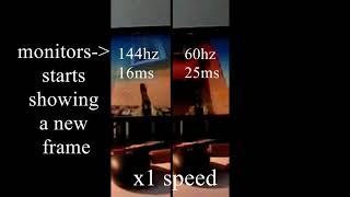 144Hz vs 60Hz Slowmotion Input Lag Comparison (CSGO)