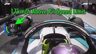 How did Hamilton go 17km/h above the pit speed limit in Miami