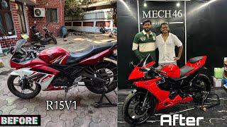 13 years old yamaha r15v1 converted into yamaha R1M || full video