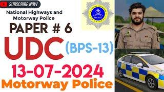 Today UDC BS-13 Motorway Police NHMP Written Paper #udcmotorway