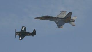 F-18 and F8F Bearcat. Mather Airport. Sunday. 2023. 4K 60fps.