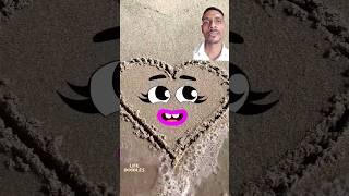 Life Doodles | Heart in the sand  #lifedoodles #shorts #animation #doodles #funny