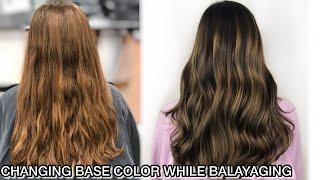How to CHANGE A BASE COLOR | How to Do BALAYAGE and Base Color AT THE SAME TIME | Maxine Glynn