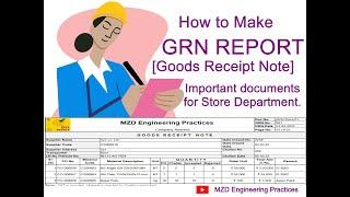 How to make GRN Report ? Goods Receipt Note I As per ISO 9001 requirement  I Hindi Store #02