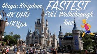 Magic Kingdom 2019 4K FASTEST FULL Walkthrough Tour | Walt Disney World Orlando Florida