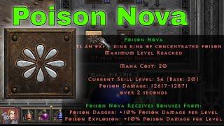 D2R Skills & Abilities -  Poison Nova (Necromancer, Poison & Bone)