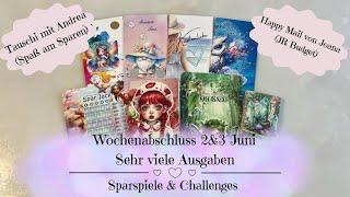 Wochenabschluss 2&3 Juni | Sehr viele Ausgaben | Sparspiele & Challenges | Tauschi & Happy Mail 