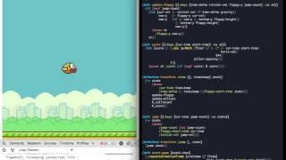Interactive programming Flappy Bird in ClojureScript