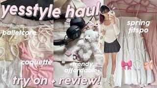 YESSTYLE TRY ON HAUL+REVIEW  trendy, affordable *balletcore + coquette*