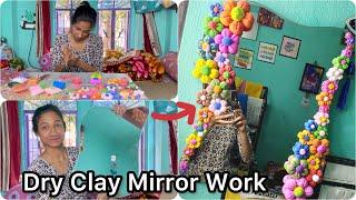 মাত্র ৫০ টাকায় আমার প্রথম Dry Clay দিয়ে কাজViral Mirror Work