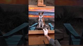 Paint with me  Zio and his sunset table #art #asmr #dog #sunset