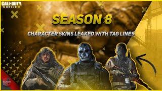 CALL OF DUTY MOBILE | SEASON 8 CHARACTER SKIN LEAKS | ALL NEW CHARACTER SKINS | CHARACTER TAG LINES.