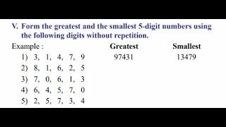 Class 5th | 5 Digit Numbers | Form the greatest and the smallest 5-digit numbers.