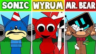 Incredibox Sprunki MR.BEAR Vs. SONIC Vs. WYRUM (All Version) | NEW MOD | NORMAL VS. HORROR