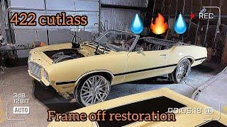 422 Cutlass on 24s restoration #cutlass #oldschool #convertible #lsswap #abody #restoration