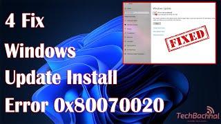 Windows Update Install Error 0x80070020 Tutorial - 4 Fix How To