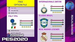 80 Classic Teams Option File PES 2020 - PS4 * FREE | Real Let's Game
