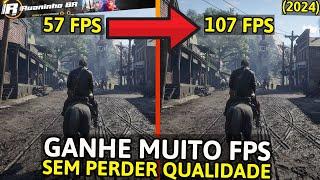 COMO GANHAR QUASE 50 FPS NO RED DEAD REDEMPTION 2 (TUTORIAL ATUALIZADO 2024) SEM PERDER QUALIDADE!