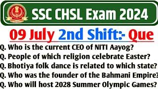 ssc chsl 9 july 2nd shift | ssc chsl analysis 9 july | chsl 9 july shift 2 gk | chsl analysis 2024