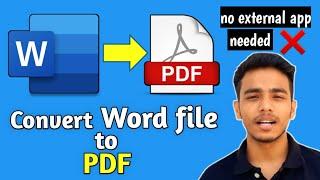 How to convert WORD file to PDF inside MS WORD|windows10|laptop|#Shorts