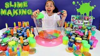 Mixing All My Slimes! DIY Giant Slime Smoothie | Toys AndMe