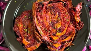 Air Fryer Red Cabbage Steaks Recipe