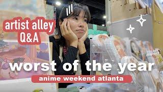 Anime Weekend Atlanta  Artist Alley vlog... so bad I had time to do a very honest Q&A