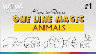 ONE LINE ART CHALLENGE | How to draw One Line Animals | Creative Ideas DYI - Animals #1