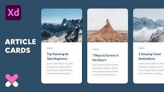 Design & Code Article Card Component in Adobe XD (Part 1 of 2) | XO PIXEL