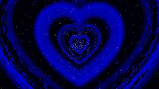 Heart Background | Blue Neon Lights Heart Tunnel ASMR | Video Effects HD