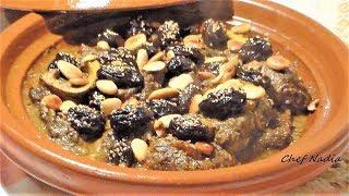 طريقة عمل طاجين مغربي باللحم والبرقوق  الشيف نادية | Tajine de viande aux pruneaux