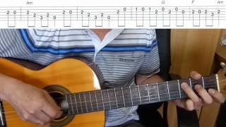 Guitar lesson - Popcorn - Gershon Kingsley - Easy Guitar melody tutorial + TAB